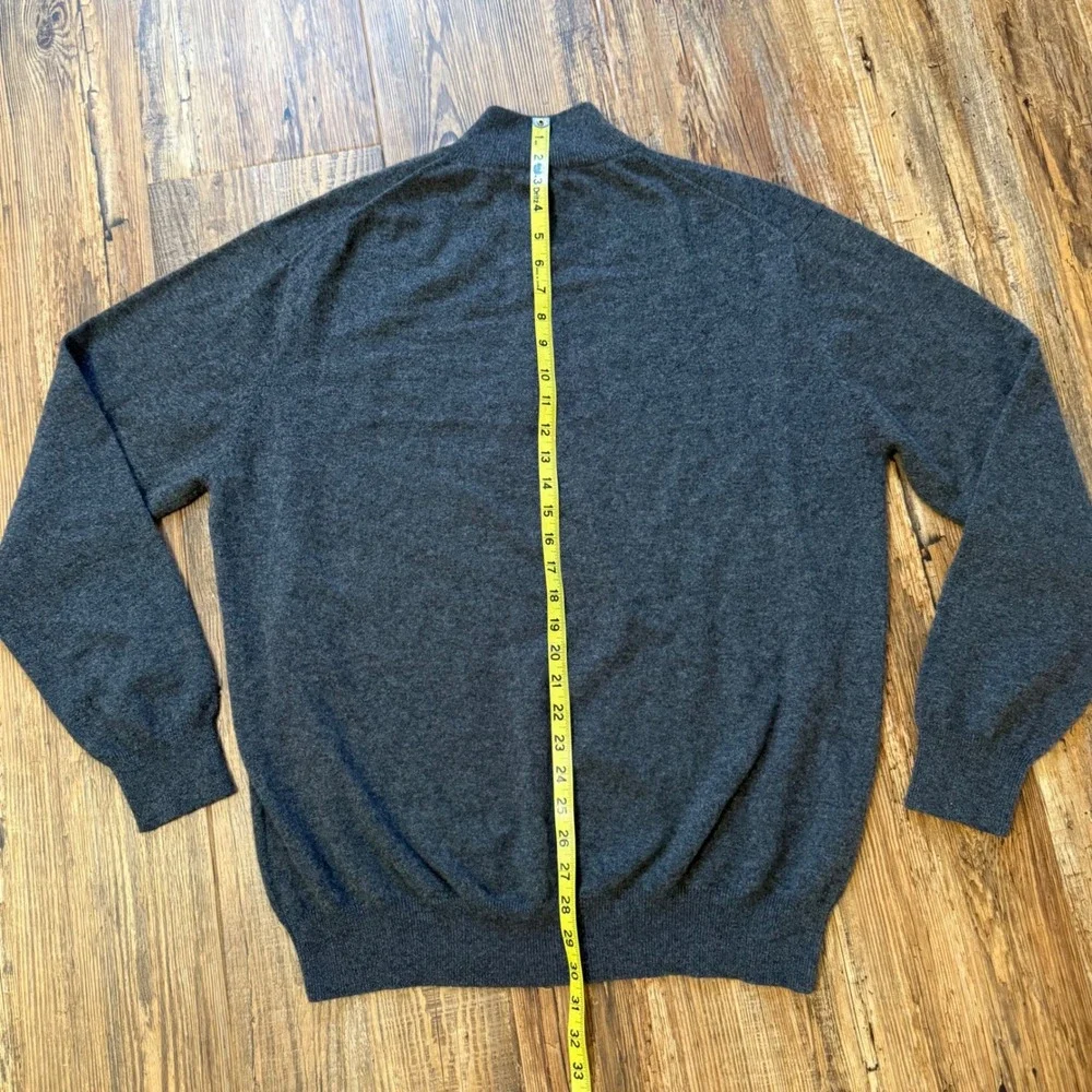 Tom James Cashmere Sweater Mens XXL Gray Quarter Zip Pullover LUXE Bundle EXEC